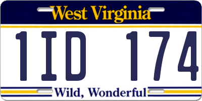 WV license plate 1ID174