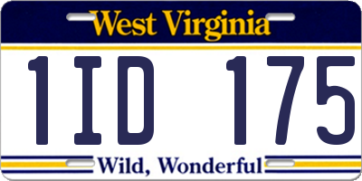 WV license plate 1ID175