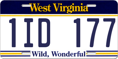 WV license plate 1ID177