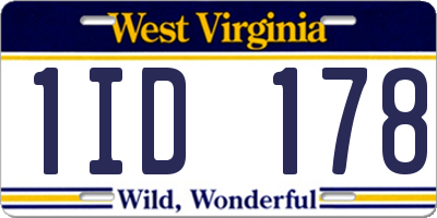 WV license plate 1ID178
