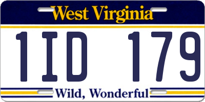 WV license plate 1ID179