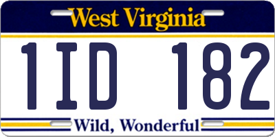 WV license plate 1ID182