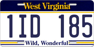 WV license plate 1ID185