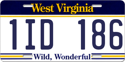 WV license plate 1ID186
