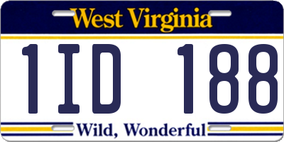 WV license plate 1ID188