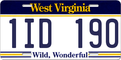 WV license plate 1ID190