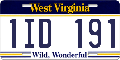 WV license plate 1ID191