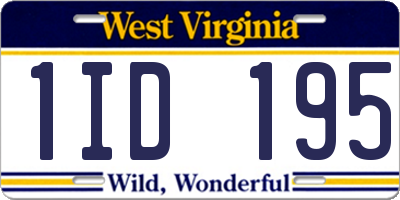 WV license plate 1ID195
