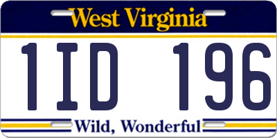 WV license plate 1ID196