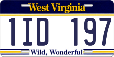 WV license plate 1ID197