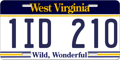 WV license plate 1ID210