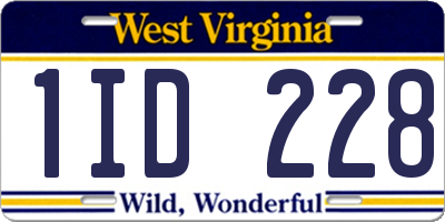 WV license plate 1ID228