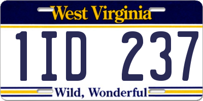 WV license plate 1ID237
