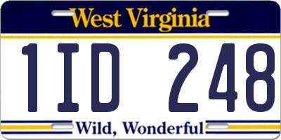 WV license plate 1ID248