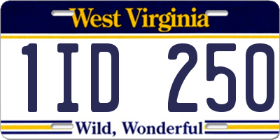 WV license plate 1ID250