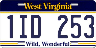 WV license plate 1ID253