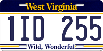 WV license plate 1ID255