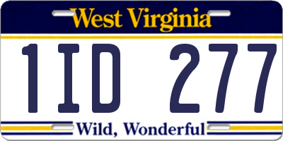 WV license plate 1ID277