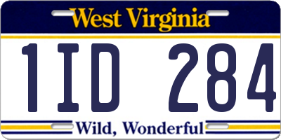 WV license plate 1ID284