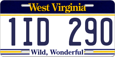 WV license plate 1ID290