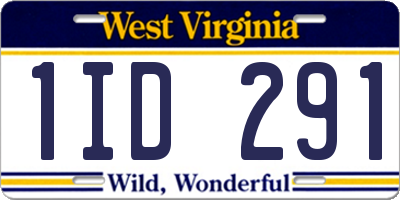 WV license plate 1ID291