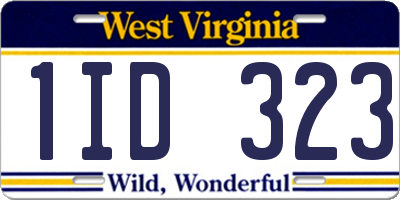 WV license plate 1ID323