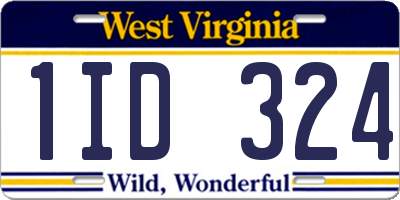 WV license plate 1ID324
