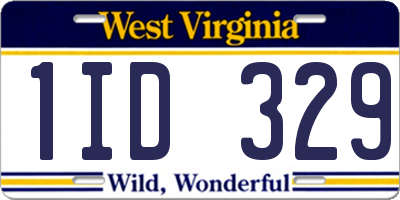WV license plate 1ID329