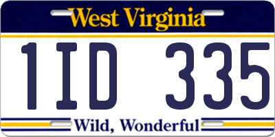 WV license plate 1ID335