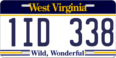 WV license plate 1ID338