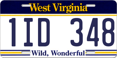 WV license plate 1ID348