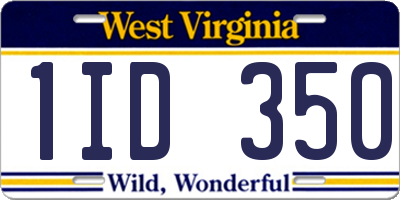 WV license plate 1ID350