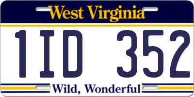 WV license plate 1ID352