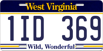 WV license plate 1ID369