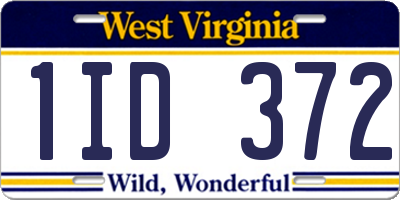WV license plate 1ID372