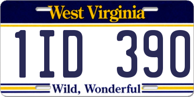 WV license plate 1ID390