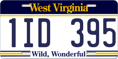 WV license plate 1ID395