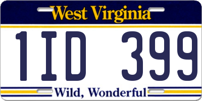 WV license plate 1ID399