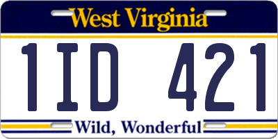 WV license plate 1ID421