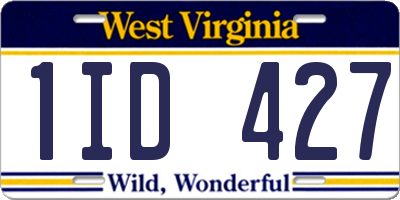 WV license plate 1ID427