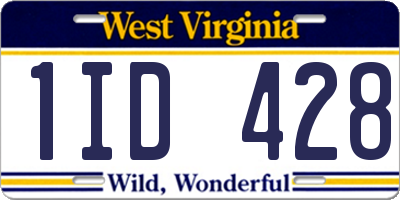 WV license plate 1ID428