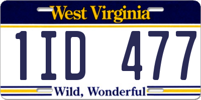WV license plate 1ID477