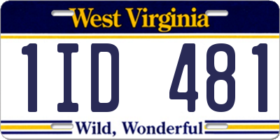 WV license plate 1ID481