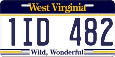 WV license plate 1ID482