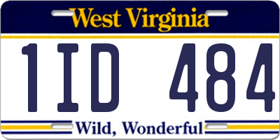 WV license plate 1ID484
