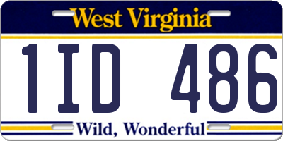 WV license plate 1ID486