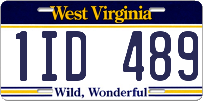 WV license plate 1ID489