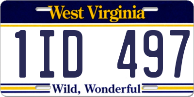 WV license plate 1ID497