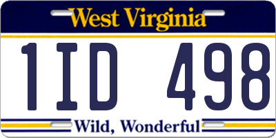 WV license plate 1ID498