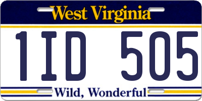 WV license plate 1ID505